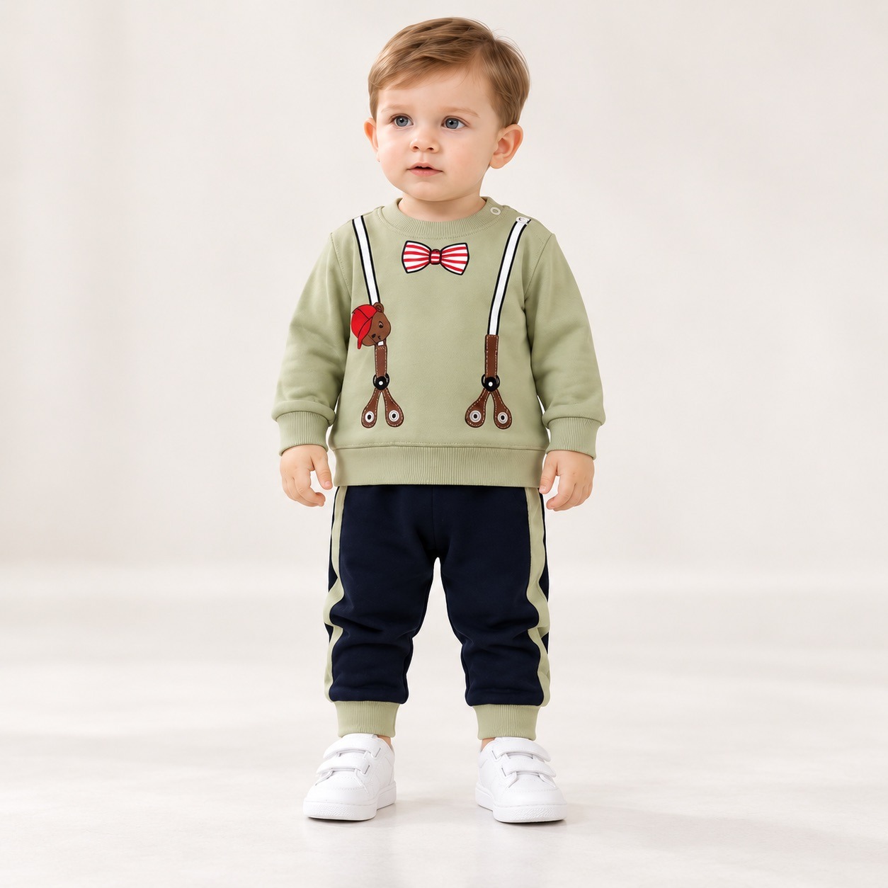 Papyon Baskılı Yeşil Erkek Bebek Takım