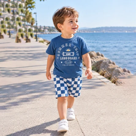 Summer Baskılı Erkek Bebek Yazlık Takım