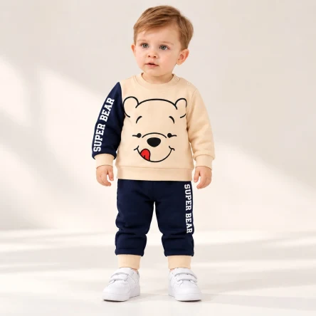 Miki Fare Desenli Krem Erkek Bebek Takım
